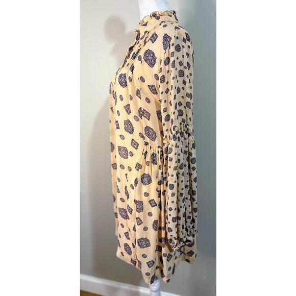 Free People Turn Turn Mock Neck Boho Mini Dress Size Small - Picture 4 of 9